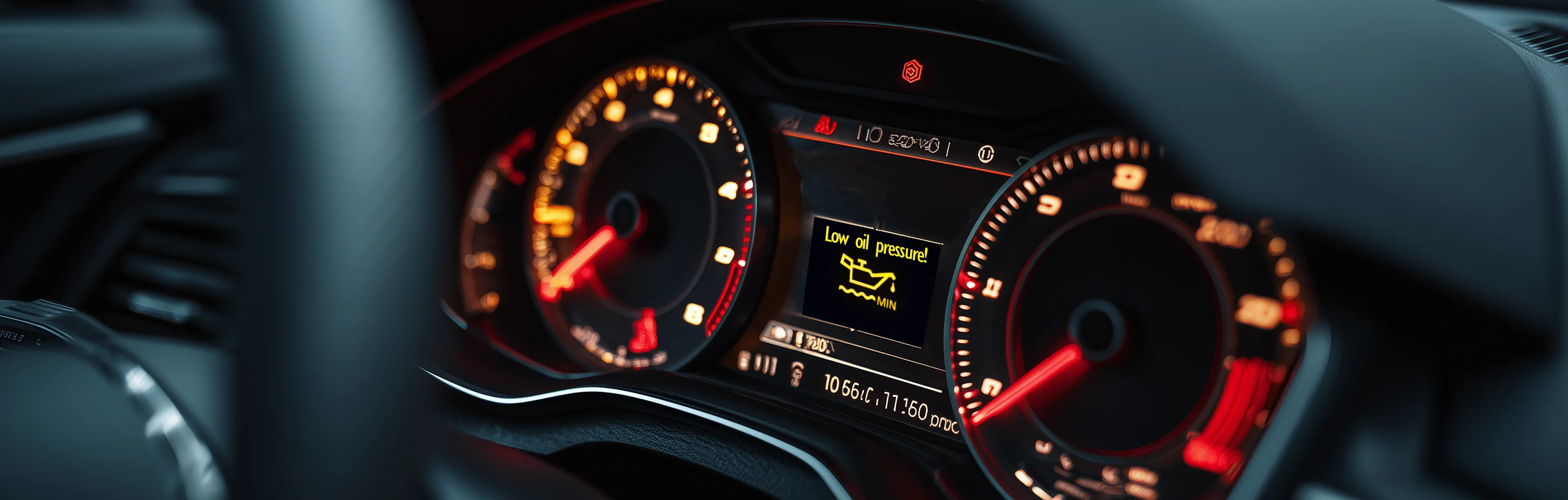 Предупреждение о низком давлении масла на панели Audi