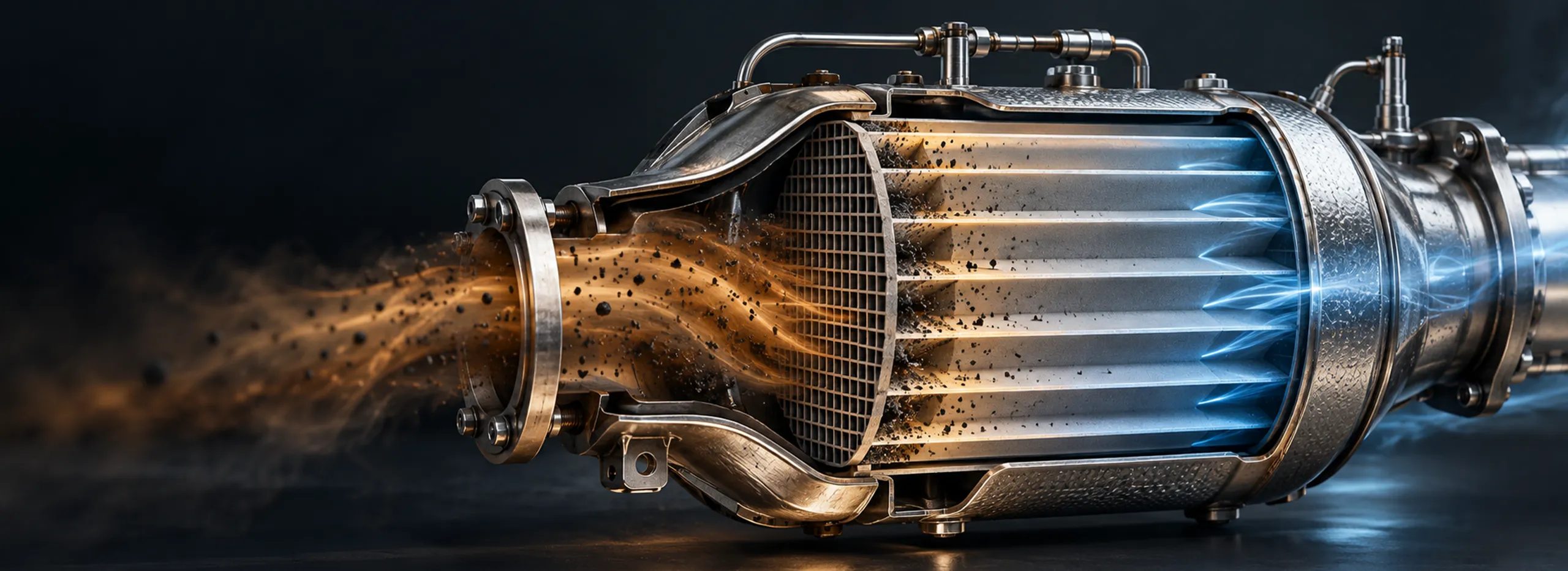 DPF filter and catalytic converter assembly — professional restoration at Autochip Riga